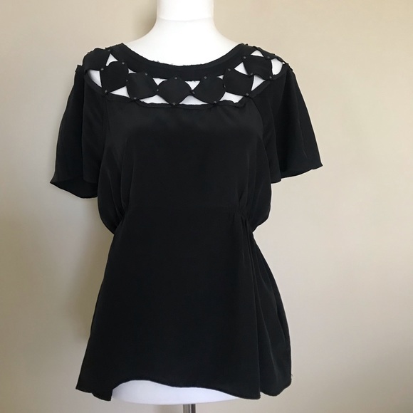 BCBG BCBGMAXAZRIA blouse with neck cutout detail - Picture 3 of 6